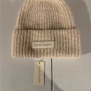 Favorite Daughter Ivory Logo Patch Beanie